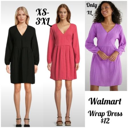 Cute faux wrap dress on sale for $12.00 @walmart. Purple size XL only. Other two sizes available XS to 3XL. Has great reviews!!

#springdress
#walmartfashion

#LTKfindsunder50 #LTKsalealert