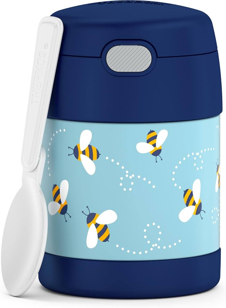 THERMOS FUNTAINER 10 Ounce Stainless Steel Vacuum Insulated Kids Food Jar with Spoon, Honey Bees | Amazon (US)