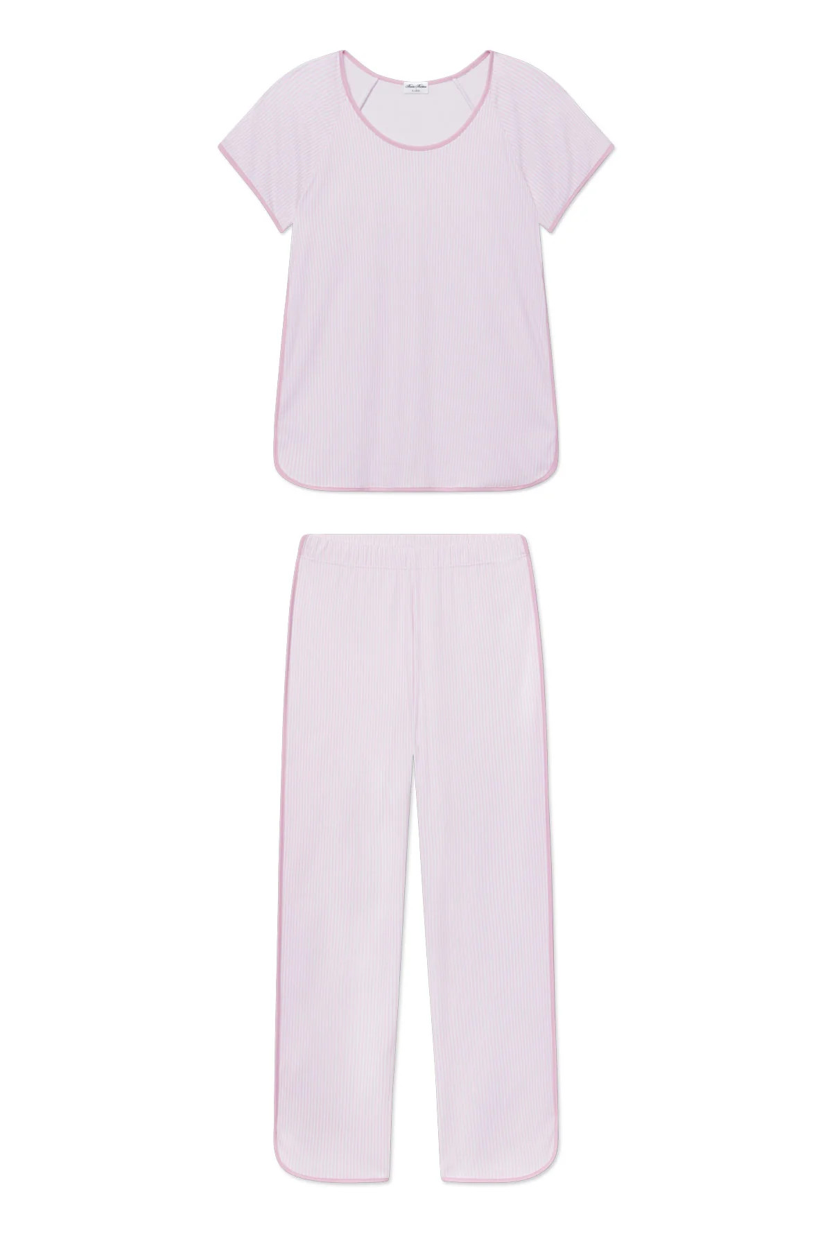 Pima Short-Long Set in Classic Pink Oxford Print | Lake Pajamas