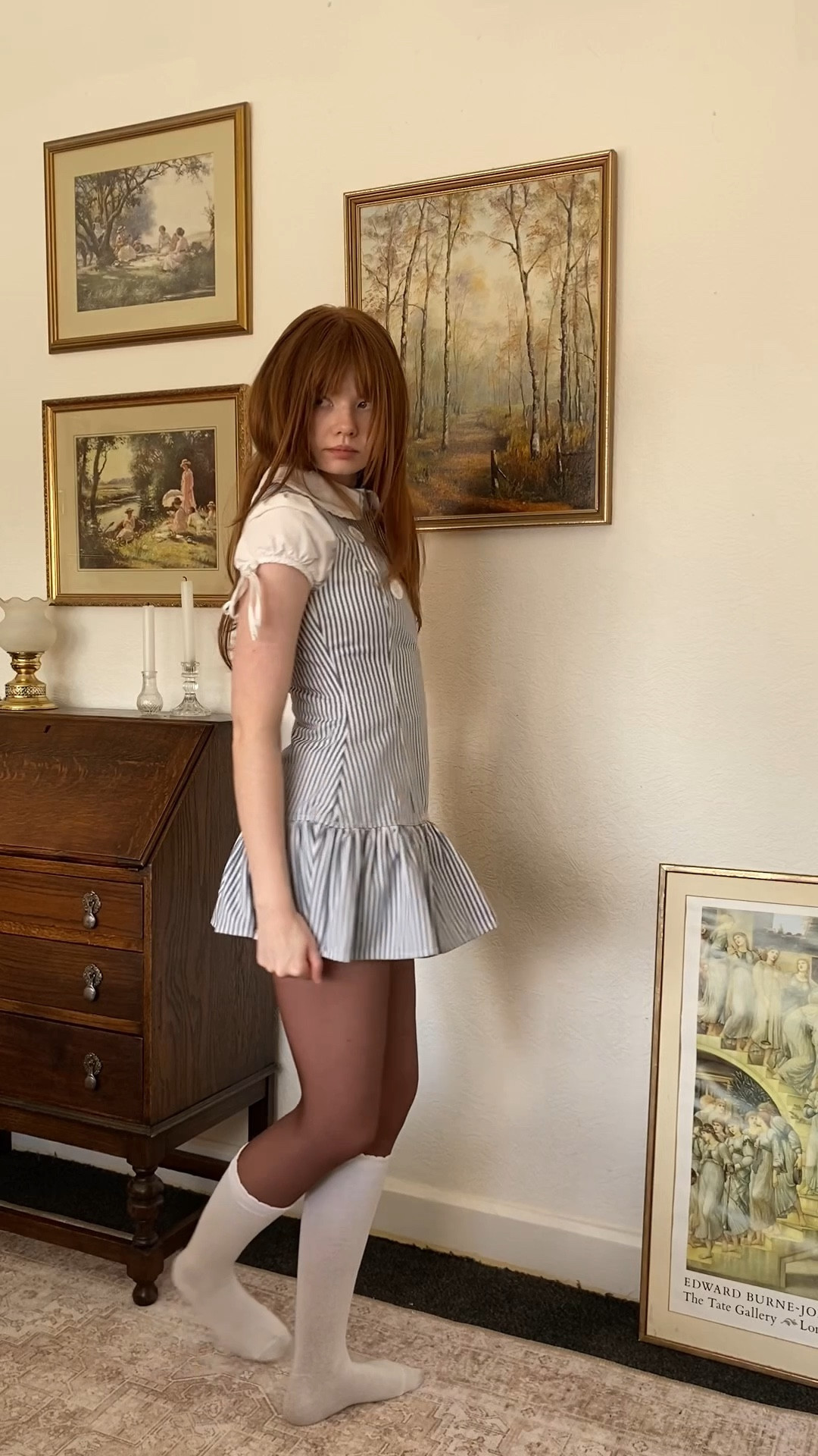 blue and white pinstripes for spring <3the dress is from Many Many Clothes but i linked some similar 

#LTKstyletip #LTKspring #LTKdresses