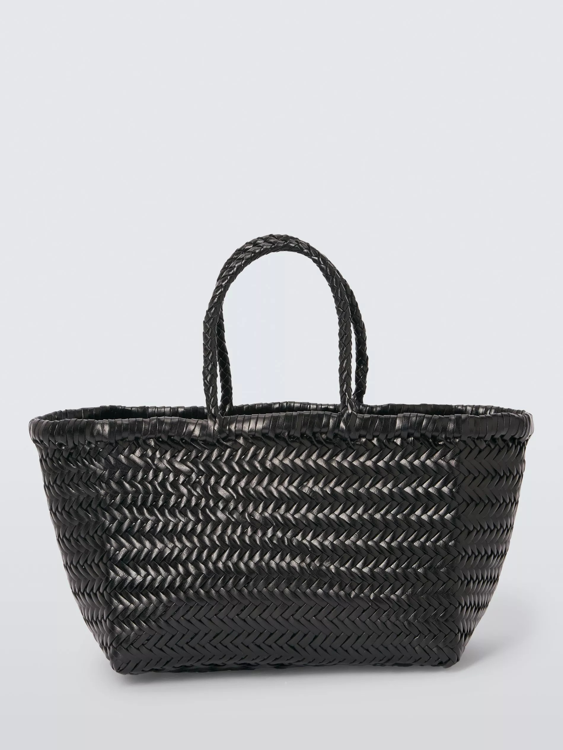 Dragon Diffusion Bamboo Woven Leather Small Tote Bag, Black | John Lewis (UK)
