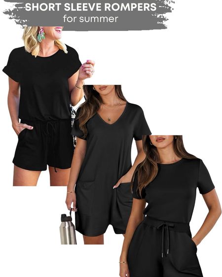 Short sleeve rompers for an easy summer outfit (all come in other colors). 

#LTKFindsUnder50 #LTKSeasonal #LTKStyleTip