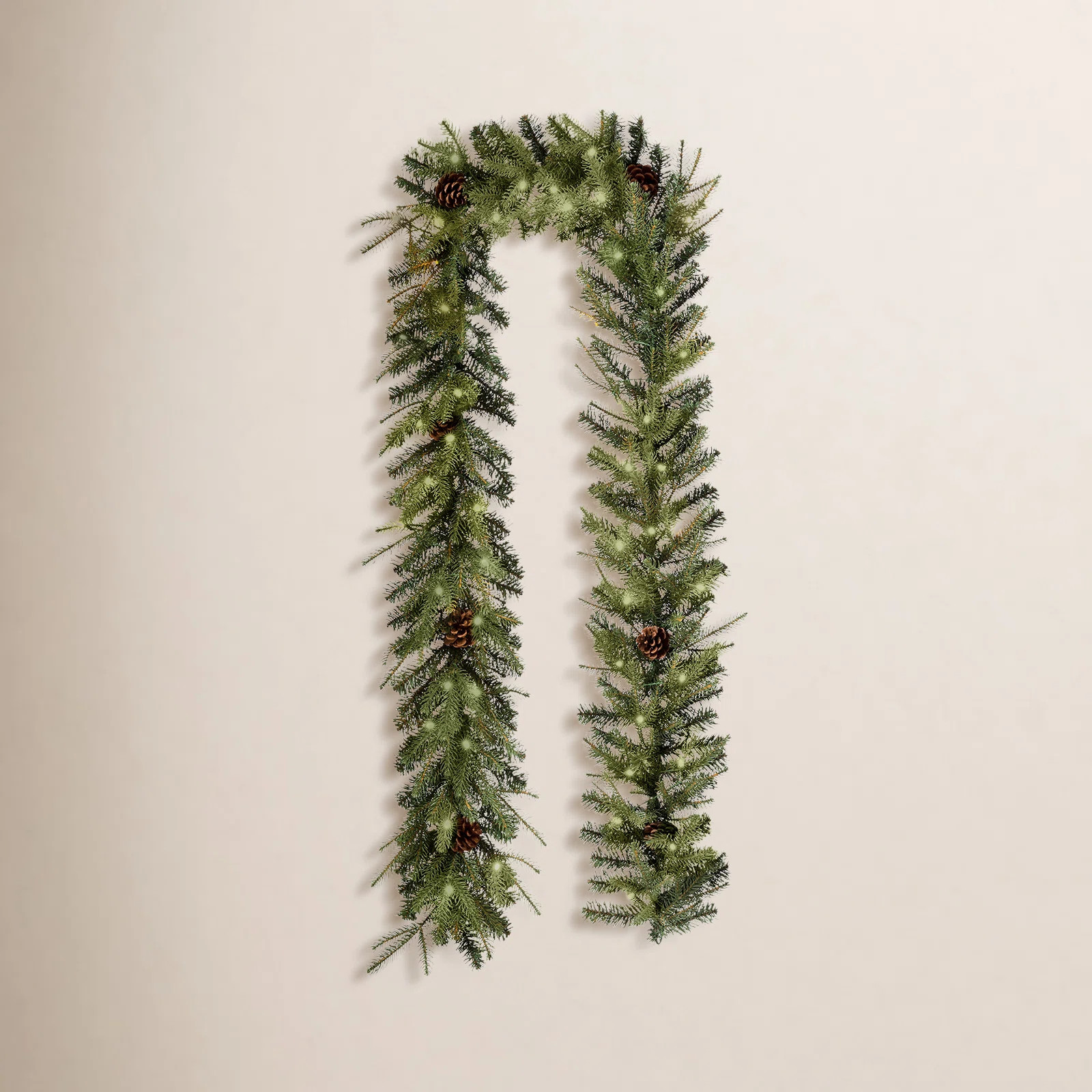 9ft Greenery Christmas Garland With Lights | Birch Lane