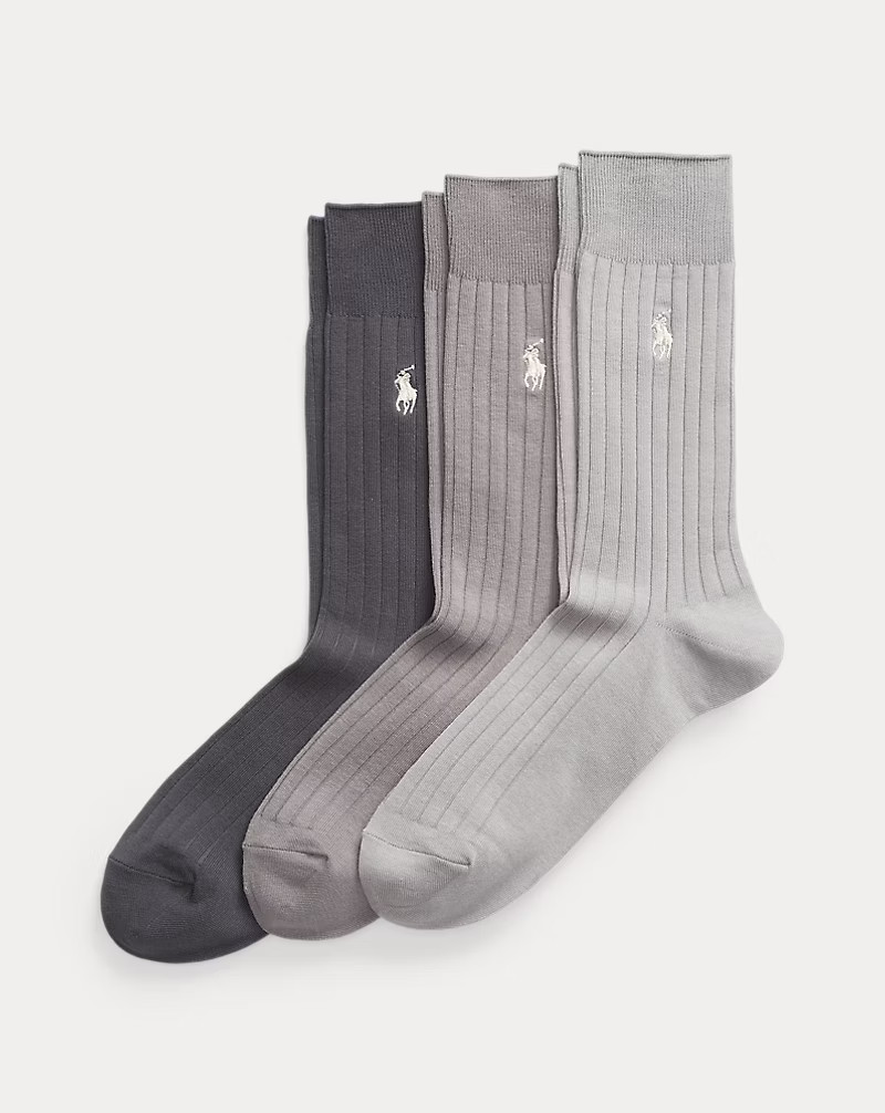 Rib-knit Cotton-Blend Crew Sock 3-Pack | Ralph Lauren (UK)