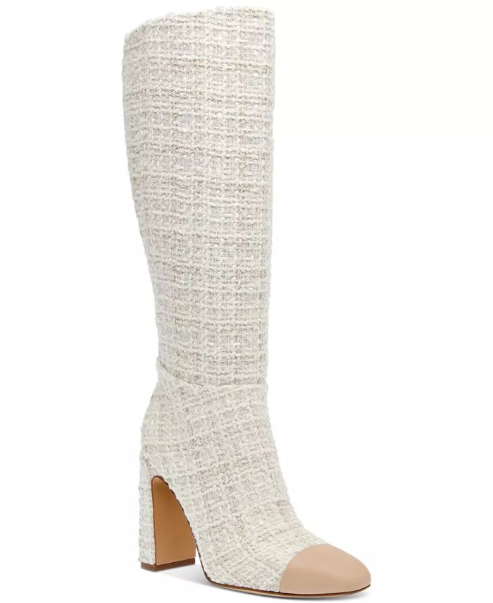 Women's Ally Wide-Calf Cap-Toe Knee High Block-Heel Dress Boots | Macy's