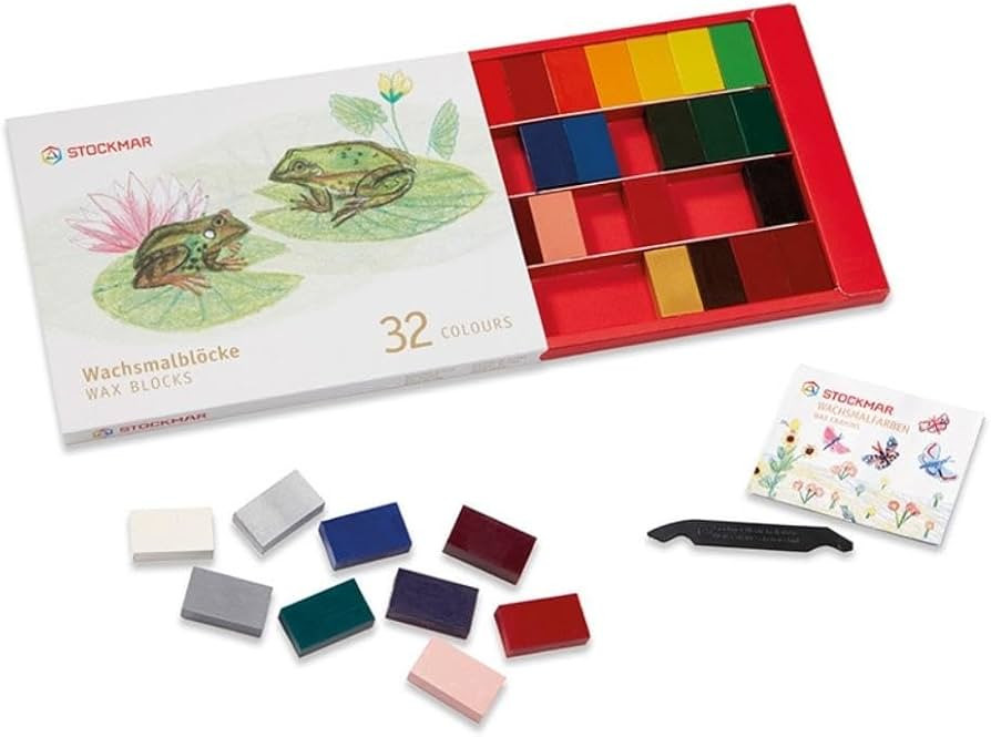 Stockmar Beeswax Block Crayon Set - Break-Proof & Non Toxic Crayons for Kids & Artists (32 pcs) | Amazon (US)