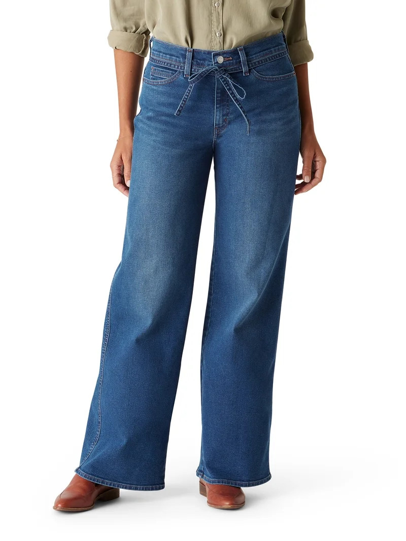 Levi Strauss Signature Women's and Women's Plus Vintage Belted Wide Leg, Sizes 2-16 | Walmart (US)