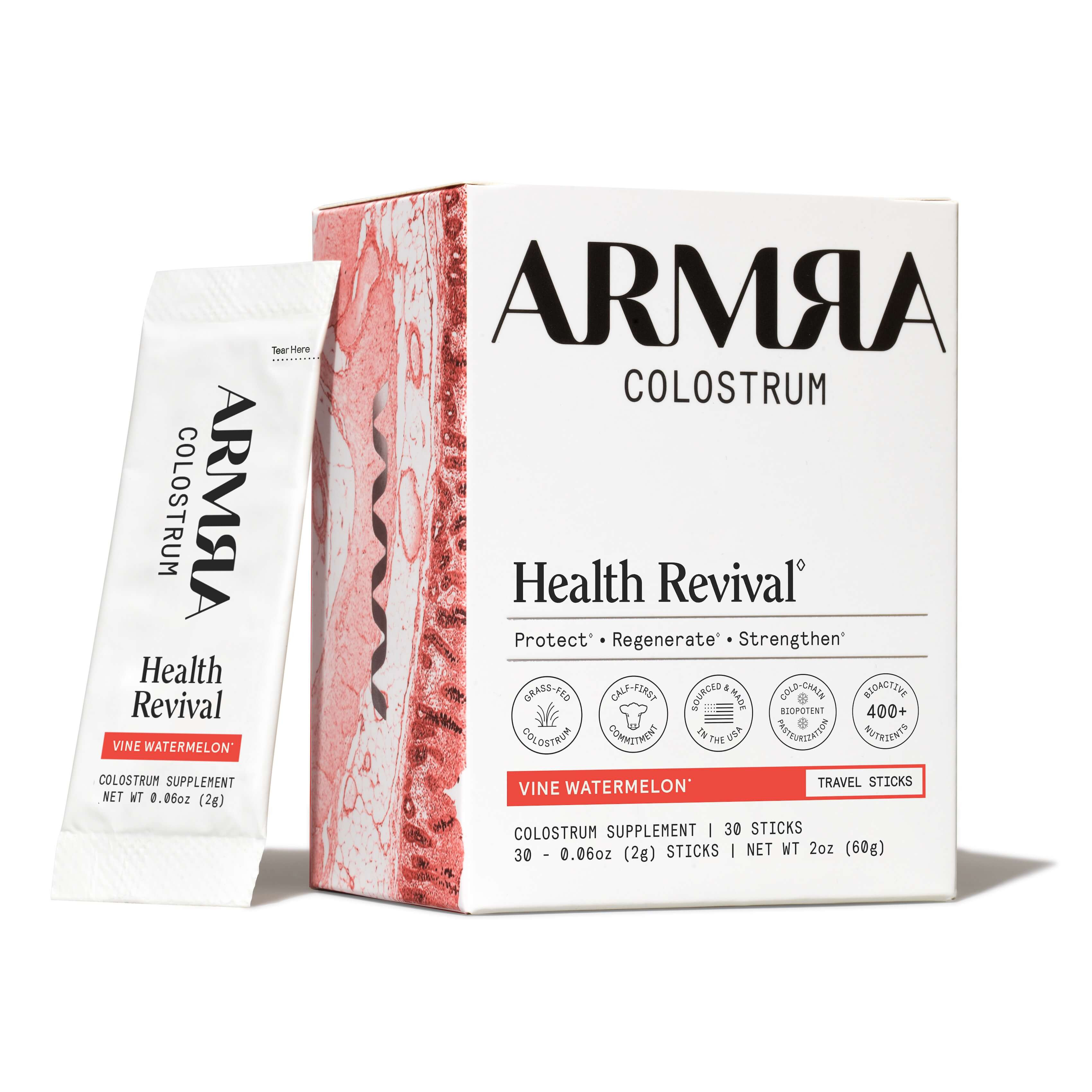 ARMRA Colostrum Vine Watermelon Travel Sticks | ARMRA®
