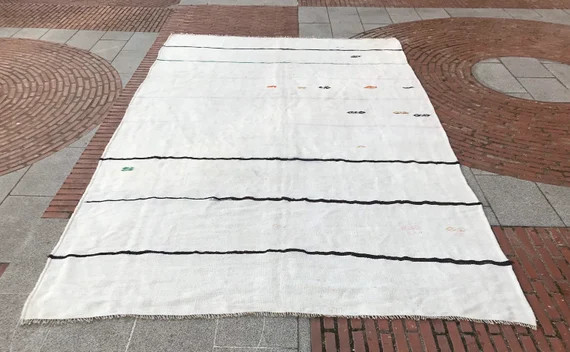 Read the full title
    free shipping  large white end black hemp.rug.6.5.x10.6.ft,200x325 cm org... | Etsy (US)