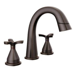 Stryke 8 in. Widespread Double-Handle Bathroom Faucet with Pull-Down Spout in Venetian Bronze | The Home Depot