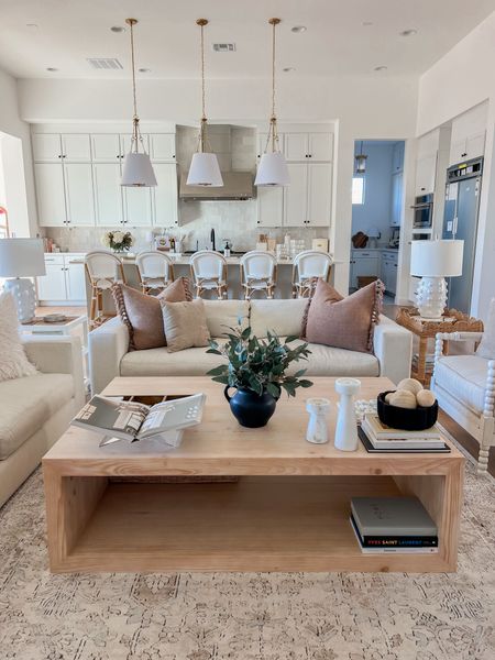 Great room details, neutral living room, home decor, Serena & Lily, Crate and Barrel, pottery barn. White couch, coffee table. 

#LTKhome #LTKstyletip #LTKsalealert