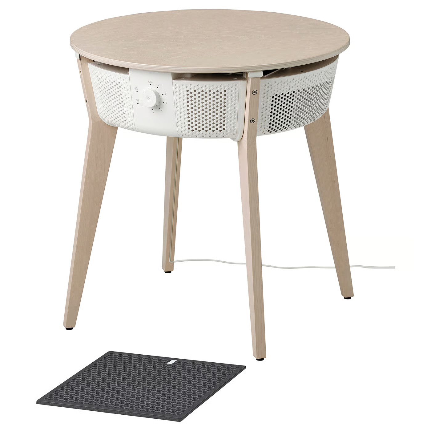 STARKVIND Table with air purifier, additional gas filter stained oak veneer/white | IKEA US