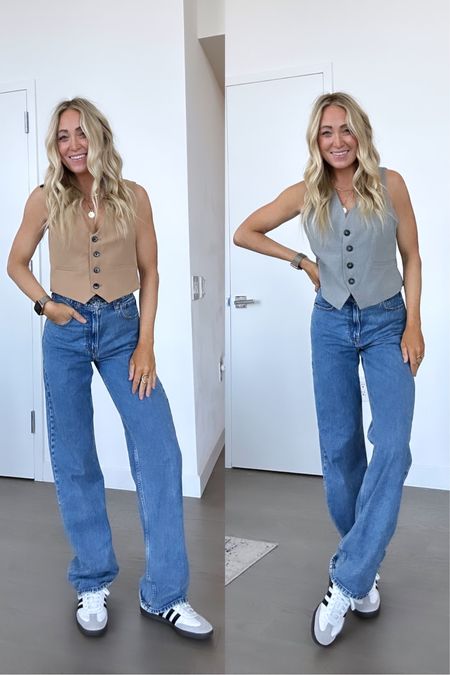 Vests for fall! Easy transitional fall outfit- vest with denim! I sized up in both for a looser fit. Denim runs tts 

#LTKfindsunder50 #LTKfindsunder100 #LTKSeasonal