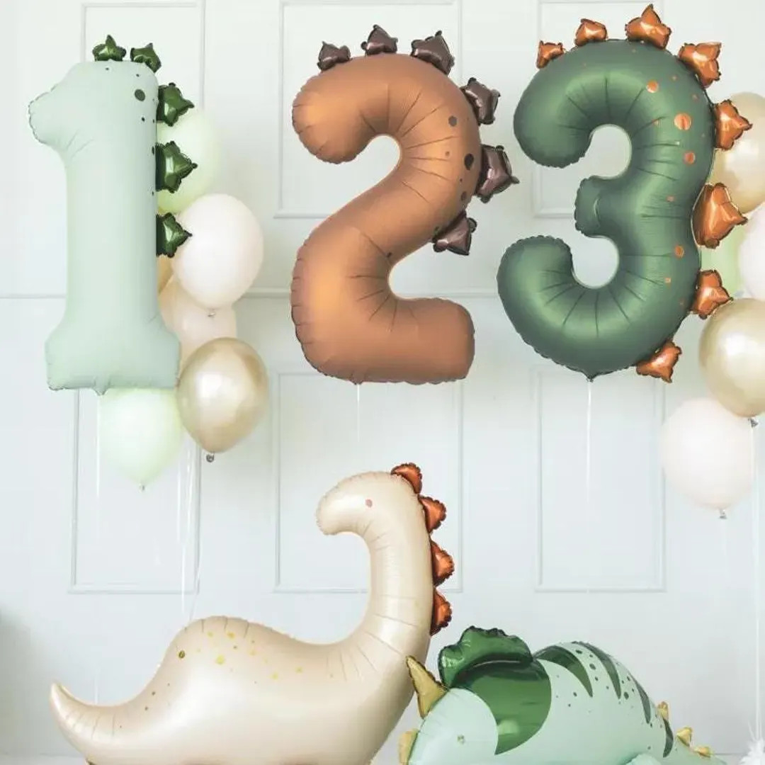 Dinosaur Number Balloon: Jurassic Birthday Party Decorations for Kids, Numbers 1, 2, 3 - Etsy | Etsy (US)
