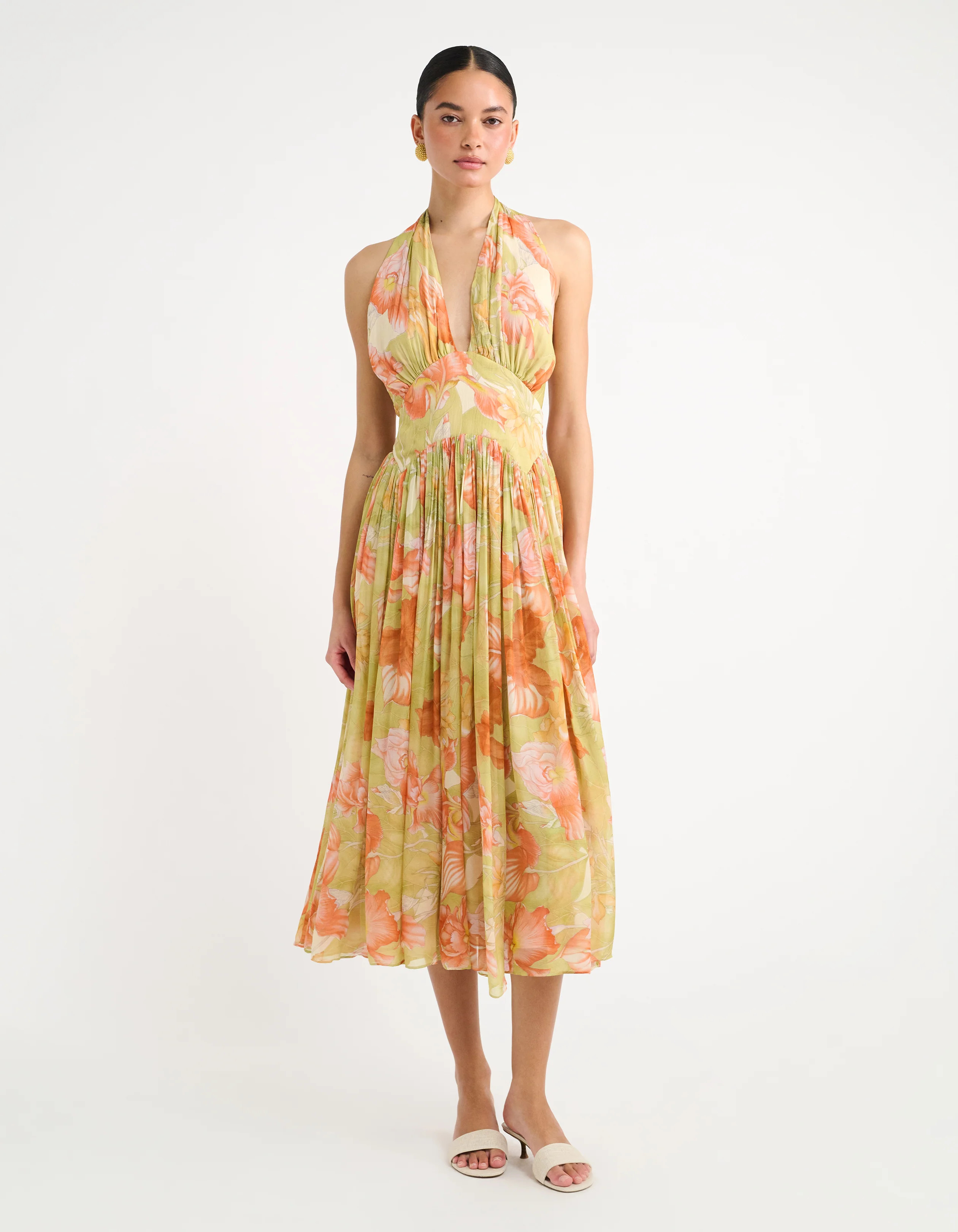 Boulevard Midi Dress | Botanical Sunrise | Rumored