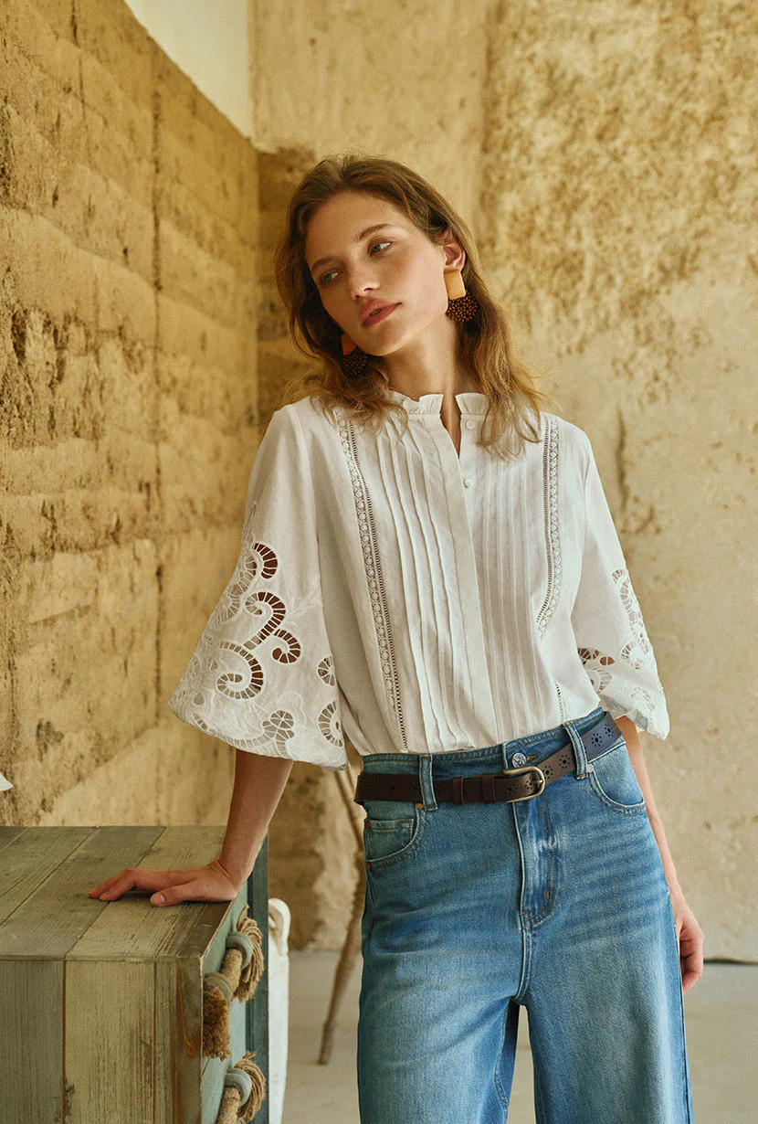 Chandler Cotton Blouse - Ivory | Petite Studio NYC