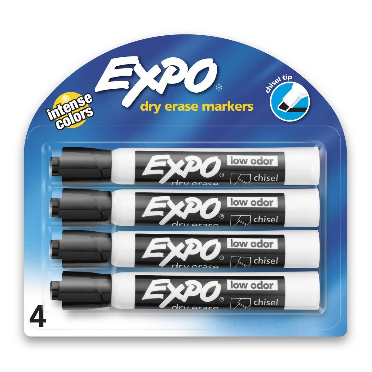 Expo 4pk Dry Erase Markers Chisel Tip Black | Target