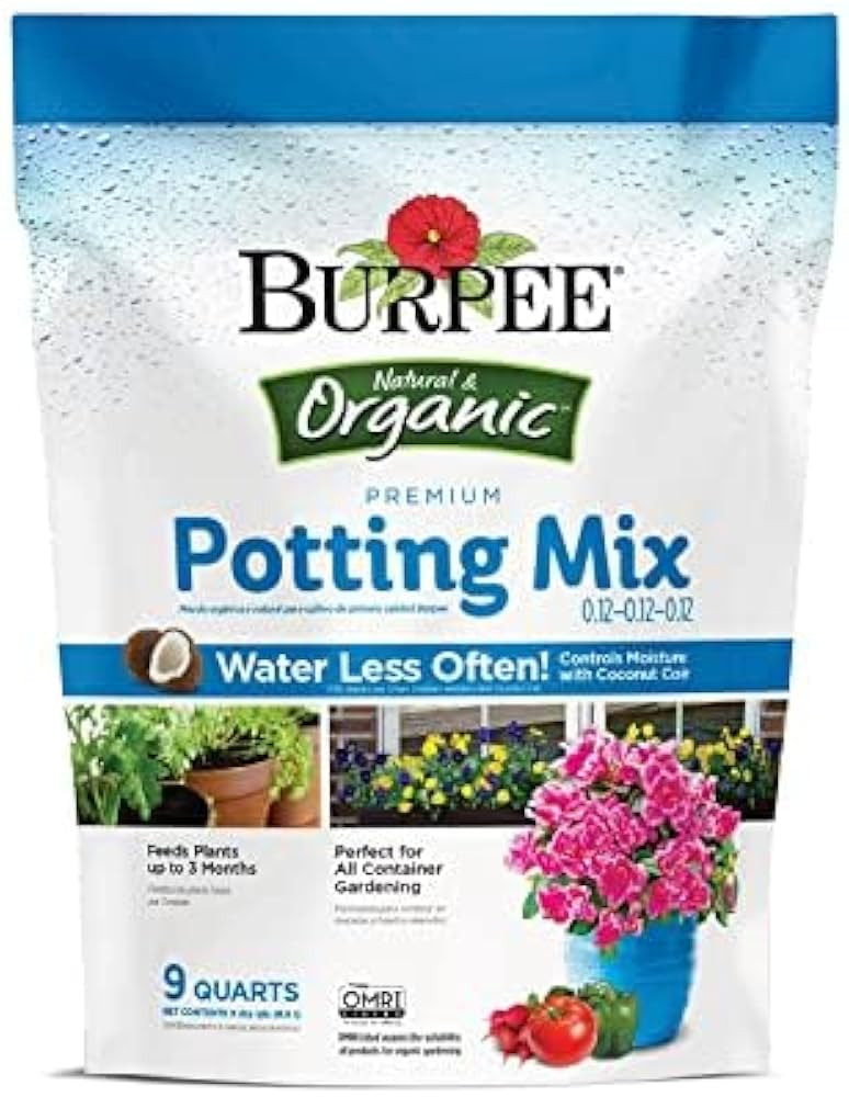 Burpee, 9 Quarts | Premium Organic Potting Natural Soil Mix Food Ideal for Container Garden-Veget... | Amazon (US)
