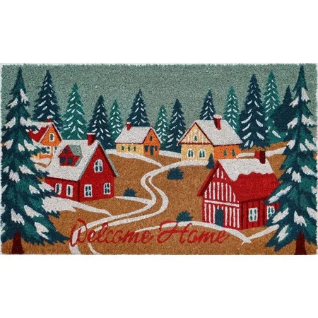 Holiday Time Winter Village Coir Fiber Doormat, 18 in x 30 in | Walmart (US)