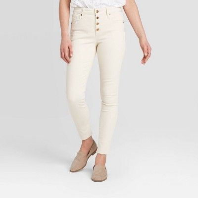 Women's High-Rise Skinny Casual Fit Ankle Jeans - Universal Thread™ Ecru | Target