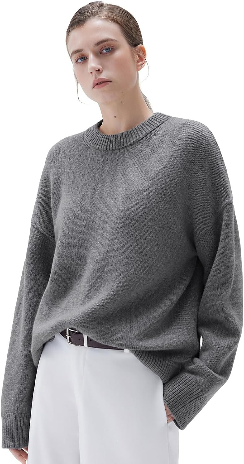 SUUKSESS Women Cashmere Blend Oversized Sweaters Long Sleeve Pullover Tops | Amazon (US)