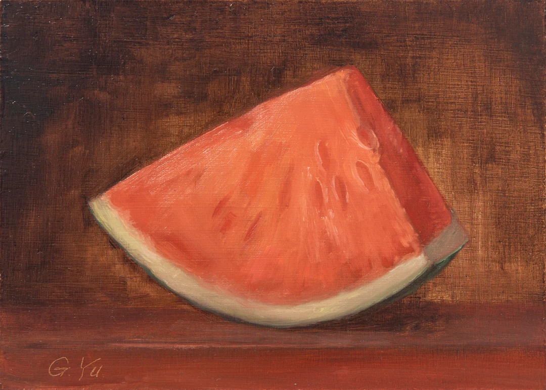 Original Watermelon Oil Painting: Kitchen Still Life Art, 5x7, NOT A PRINT | Etsy (US)