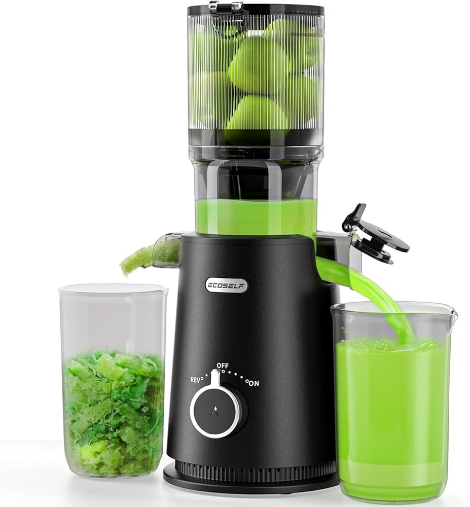 Juicer Machines, ECOSELF Cold Press Juicer with 4.35" Large Feed Chute Fit Whole Fruits & Vegetab... | Amazon (US)