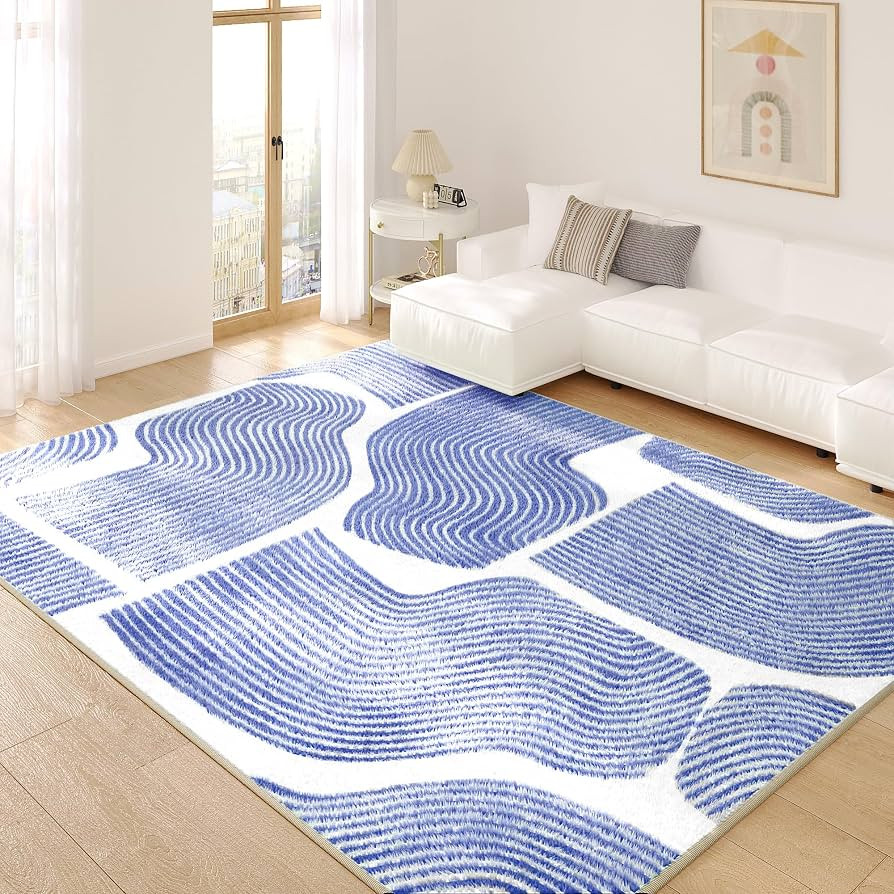 Ultra Soft Area Rug 8x10, Non Slip, Stain Resistant Living Room Rug, Washable Area Rugs for Livin... | Amazon (US)
