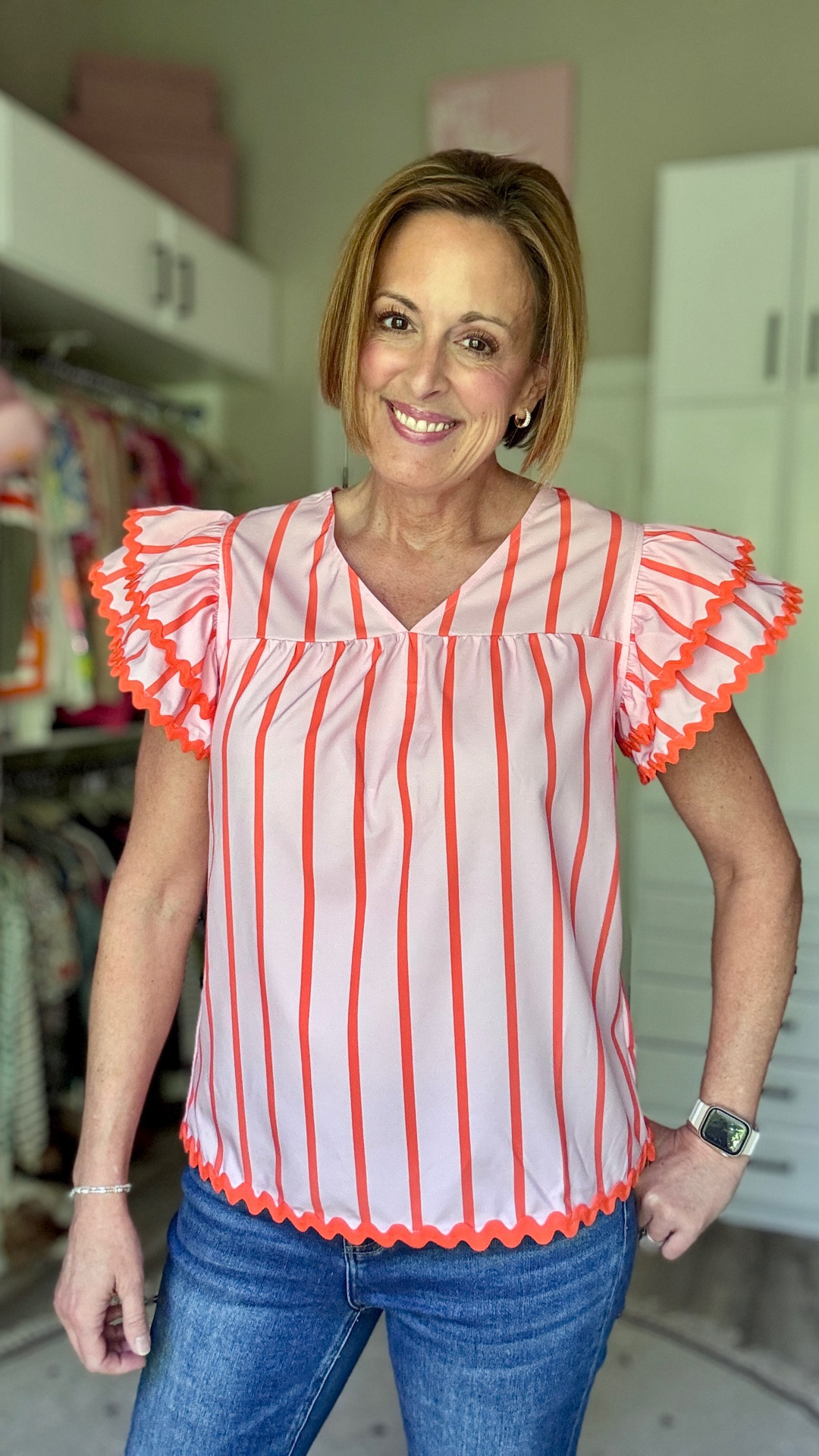 Adorable Amazon top under $30 and comes in 7 colors. Love the stripe and ricrac detailing. So cute! 

#LTKSeasonal #LTKootd