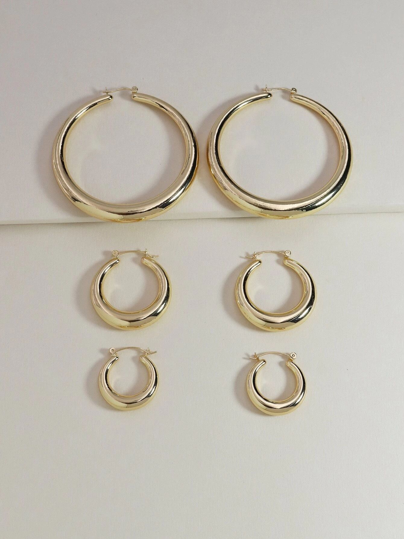 3pairs Simple Hoop Earrings | SHEIN
