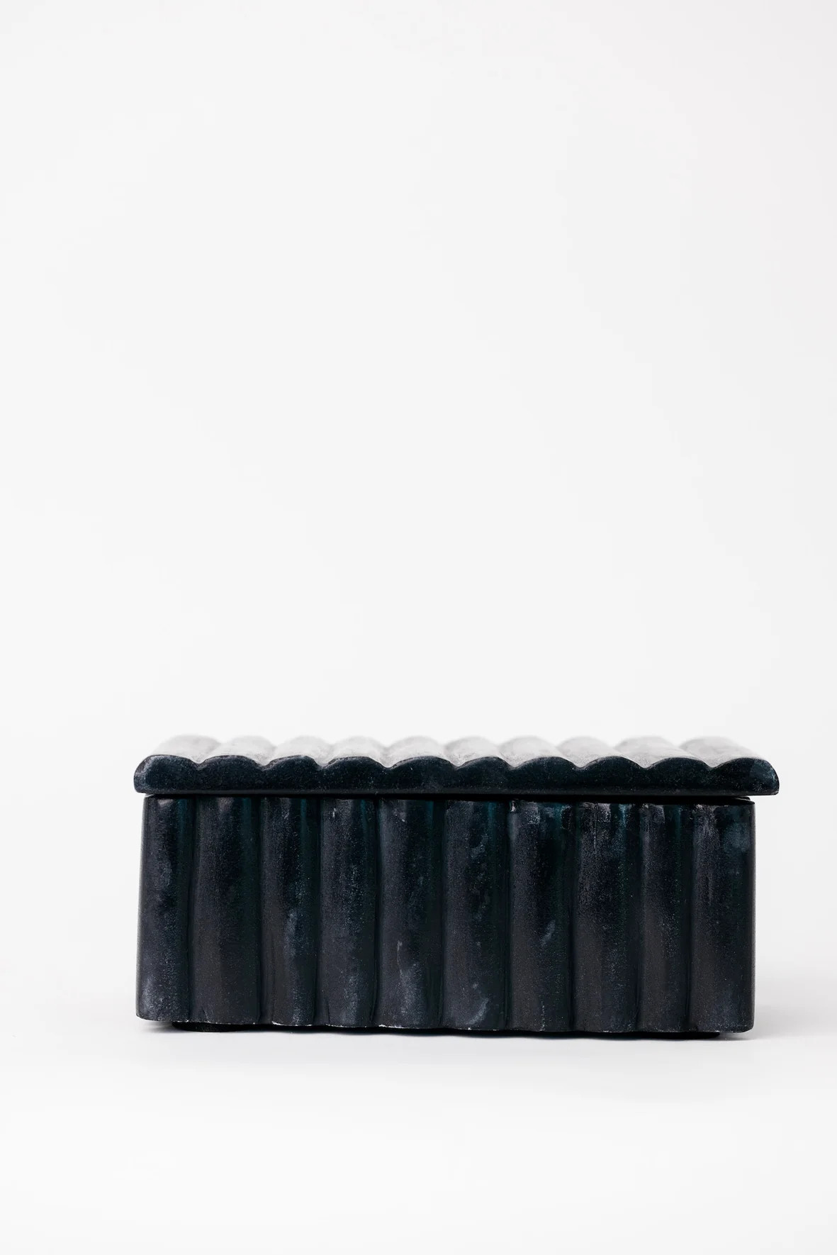 Rochelle Ribbed Marble Box - Black | THELIFESTYLEDCO