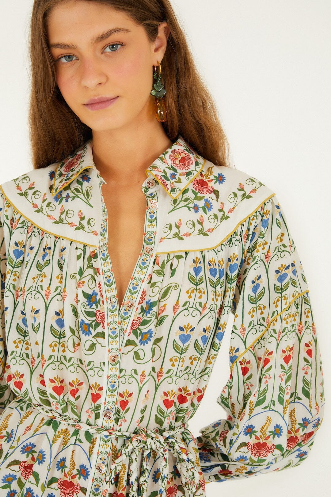 Off-White Stitched Garden Mini Dress | FARM Rio | FarmRio (US)