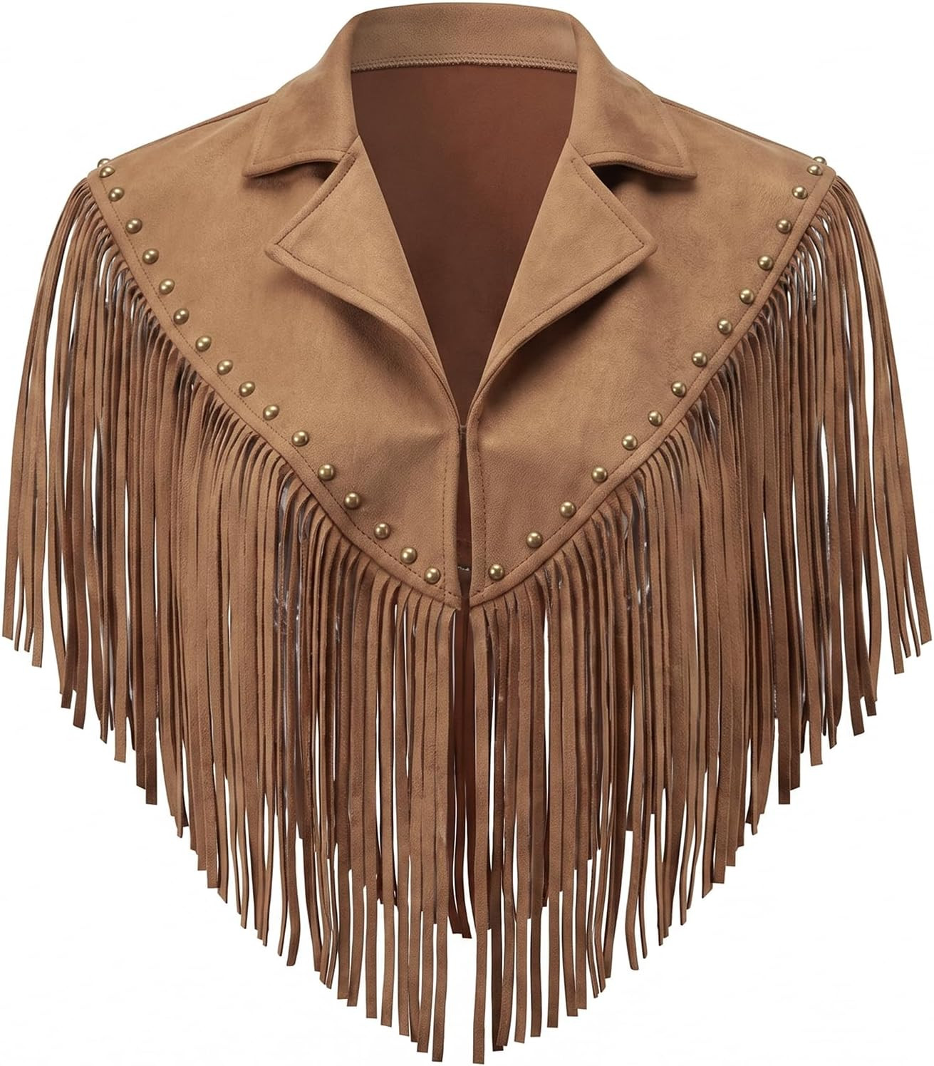 Women Cowgirl Western Fringe Studded Vest Faux Suede Country Jacket | Amazon (US)