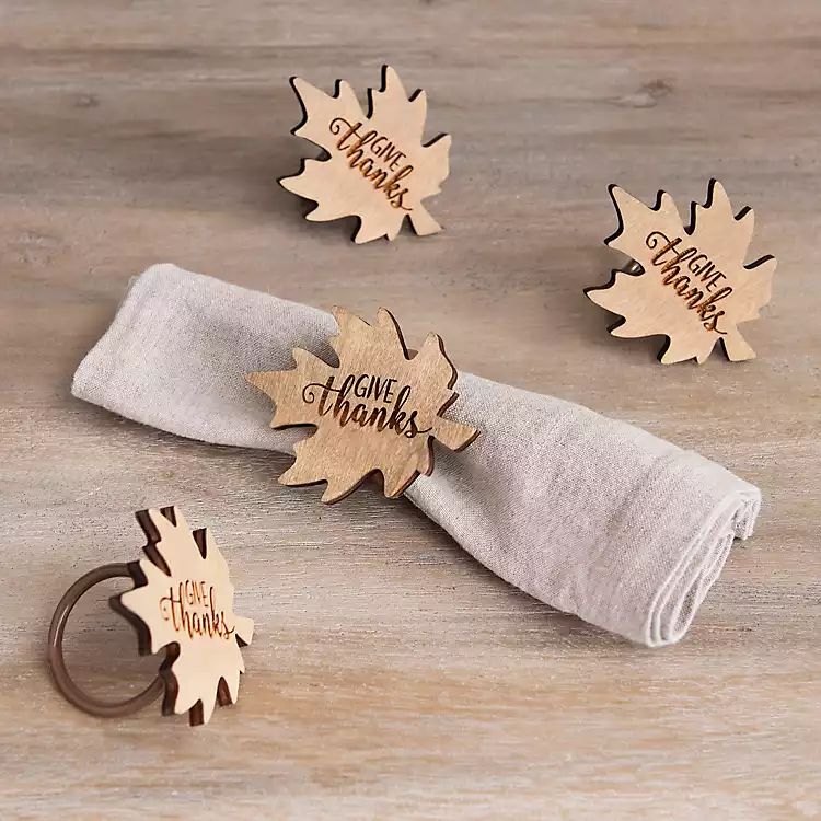 Give Thanks Napkin Rings | Kirkland's Home