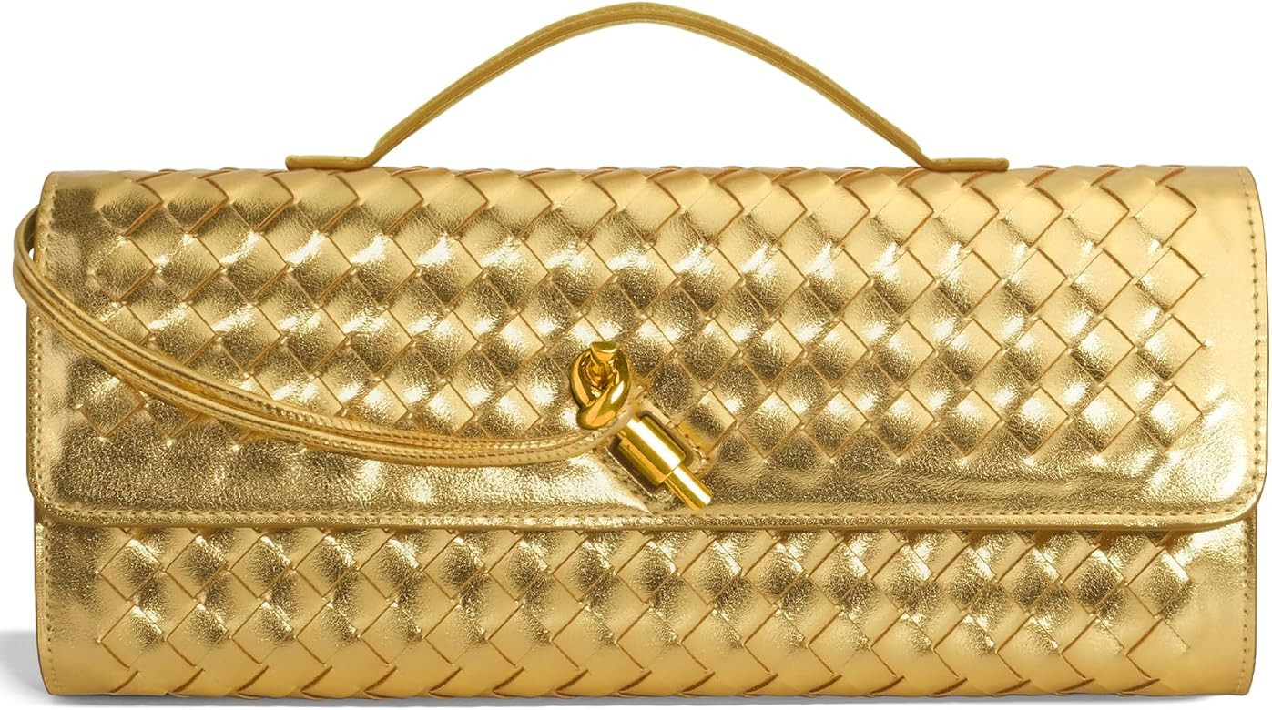 NEWROGENG Woven Clutch Purses for Women, Leather Evening Bag Shoulder Handbag Formal Satchel Cros... | Amazon (CA)