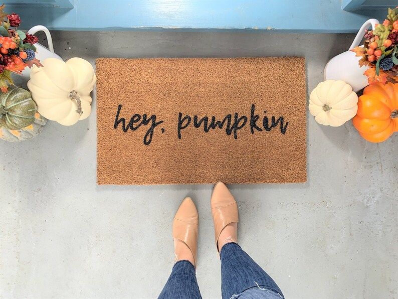 Thanksgiving Door Mat / Fall Decor / Pumpkin Doormat / Welcome | Etsy | Etsy (US)