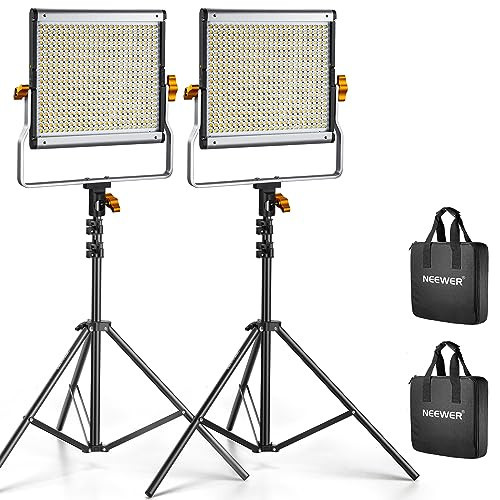 NEEWER Videolicht Set, 2er Pack, dimmbare Bi Color 480 LED Videoleuchte Panel mit zwei 190cm Stativ U Halterung, 3200K-5600K CRI96+ LED Studio Beleuchtung für YouTube Fotografie Streaming Key Lighting | Amazon (DE)