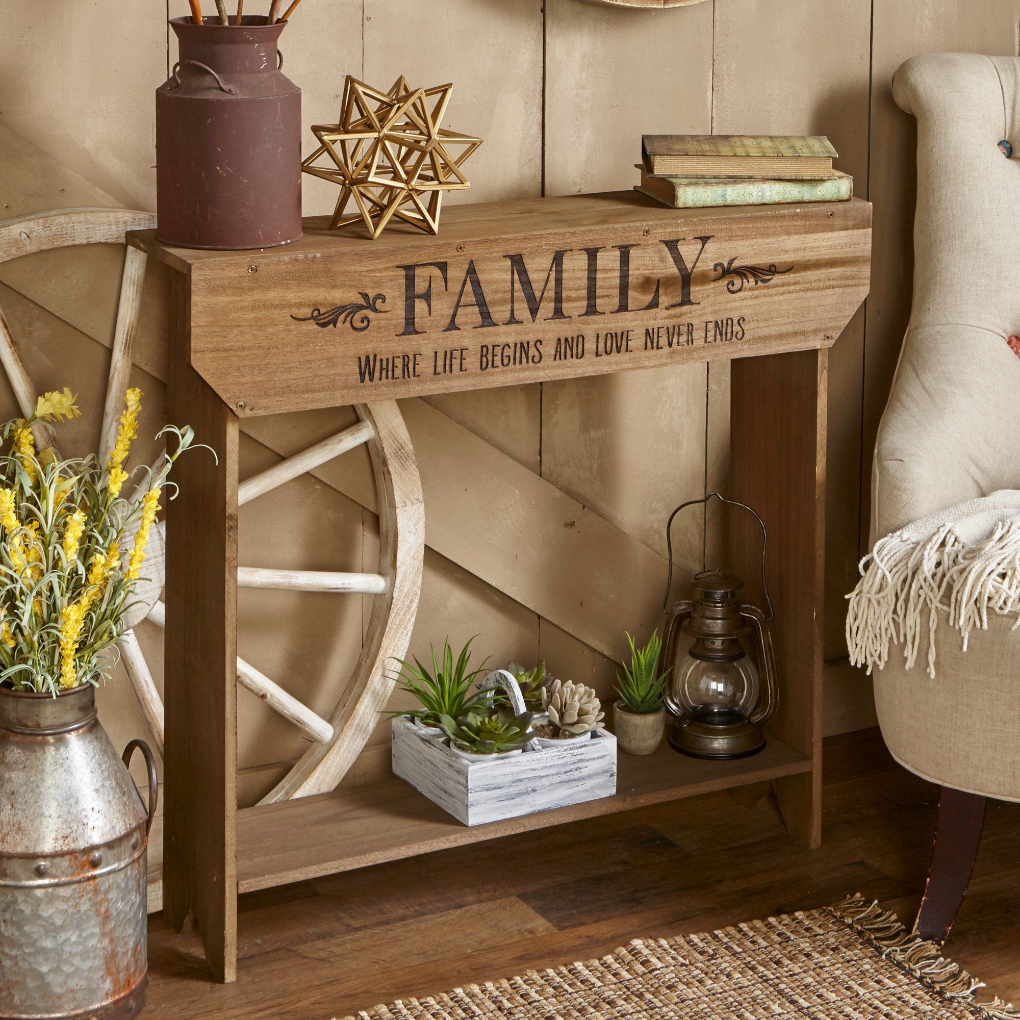 Farmhouse Sentiment Console Table - "Family" - Rustic Country Decor | Walmart (US)