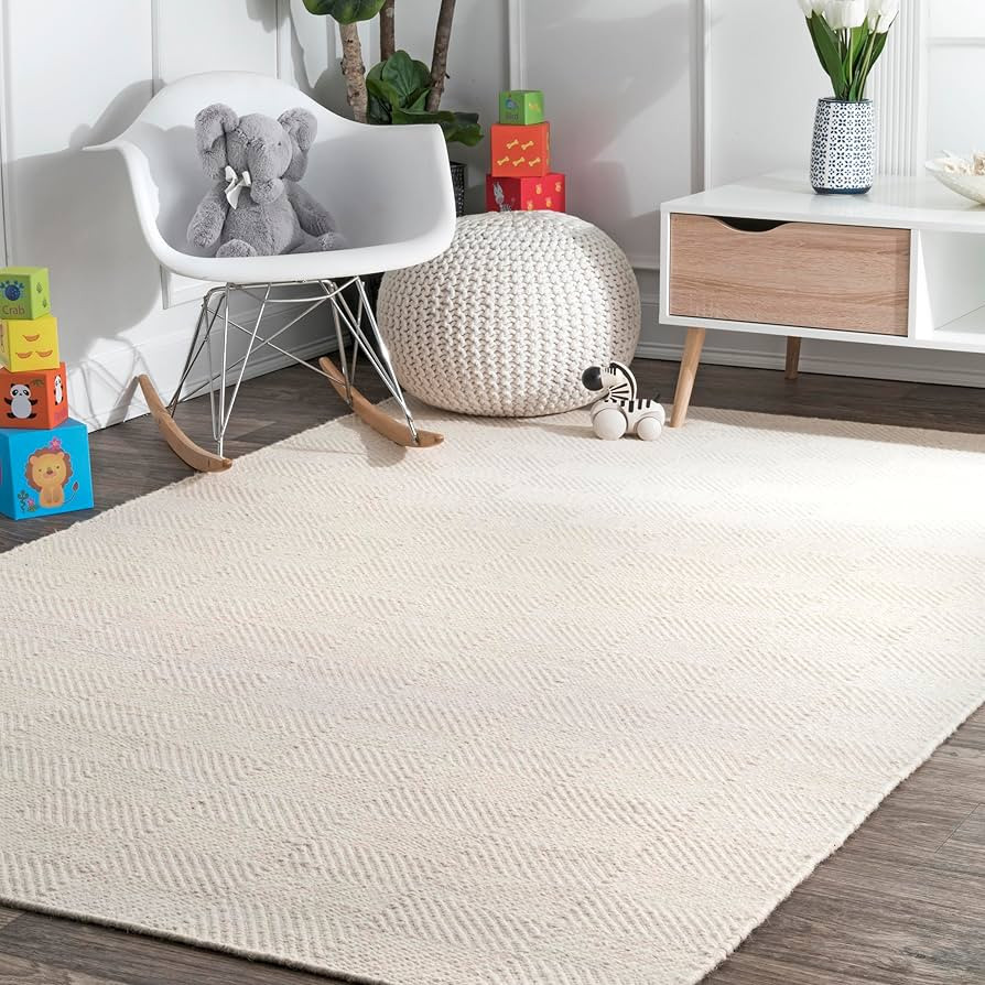 nuLOOM Ago Geometric Wool Area Rug, 5x8, Cream | Amazon (CA)