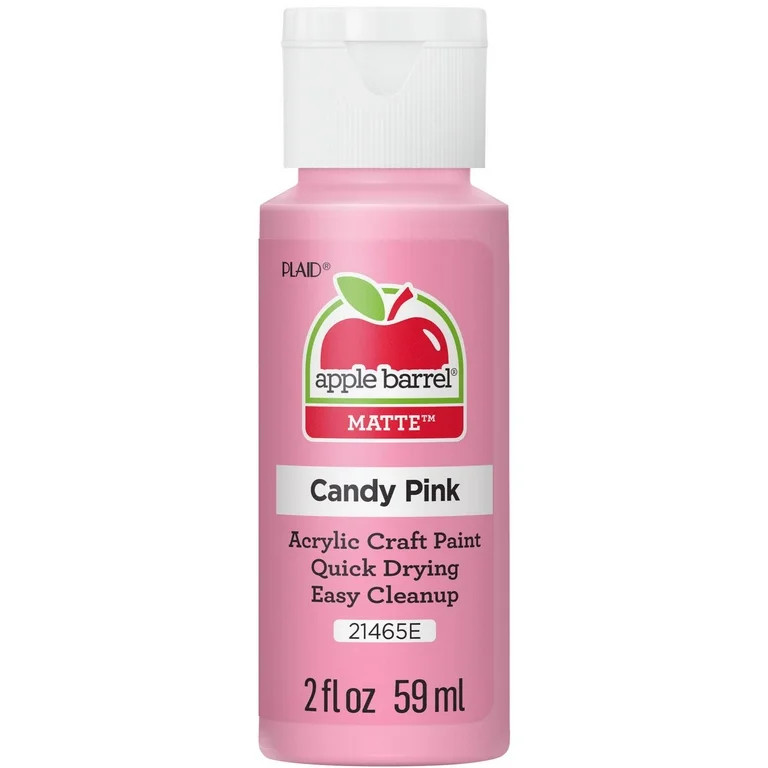 Apple Barrel Acrylic Craft Paint, Matte Finish, Candy Pink, 2 fl oz | Walmart (US)