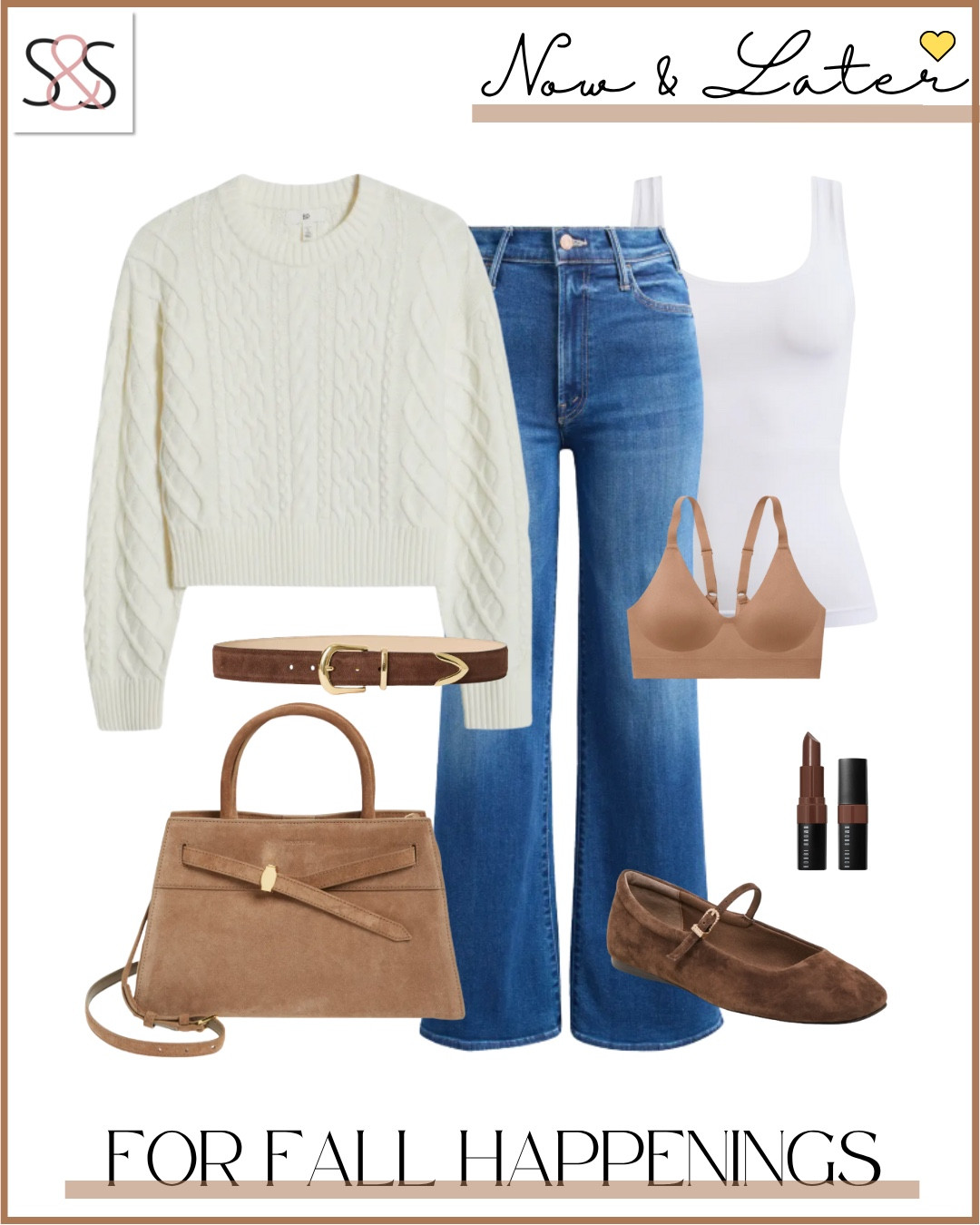 Everyday fall done right 🍂 A cozy cropped sweater, classic denim, and a pop of suede to take on whatever the season throws at you 👜 @Nordstrom #NordstromPartner

Sunsets and Stilettos fall outfit, now and later outfit idea, wide leg jeans, cream cable sweater, suede ballet flats, capsule wardrobe, fall neutrals, casual fall outfit

#LTKWorkwear #LTKOver40 #LTKSaleAlert