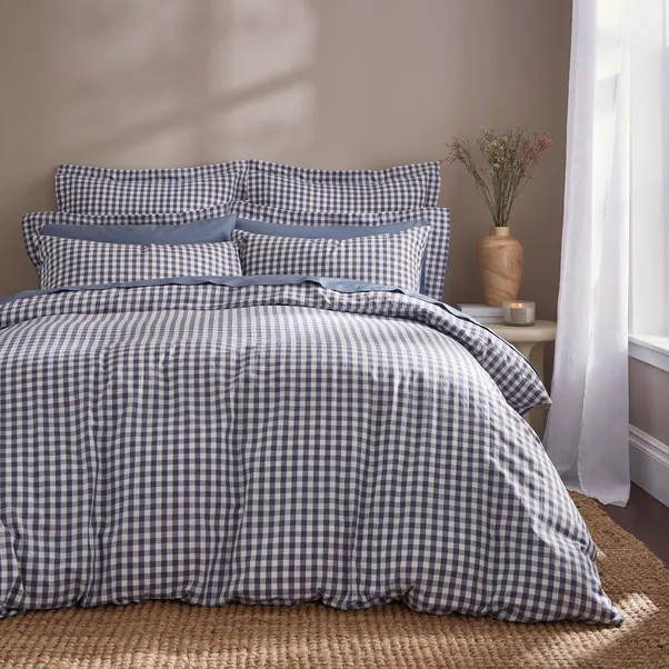 Portloe Woven Gingham Duvet Cover & Pillowcase Set | Dunelm (migrated)