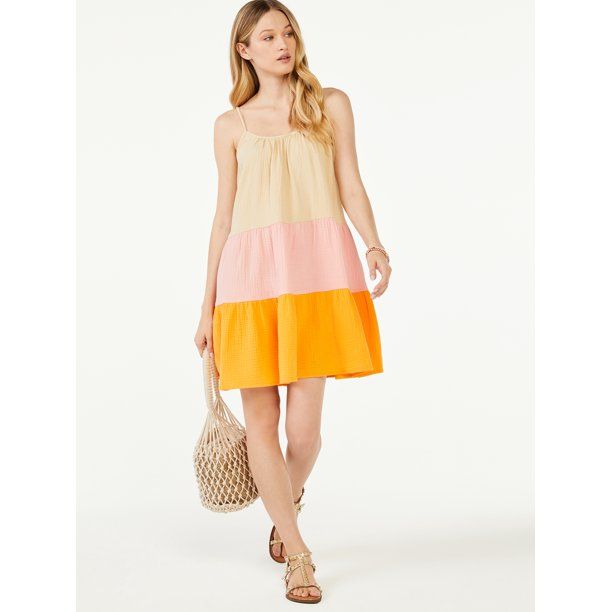 Scoop Women's Color Block Trapeze Sundress | Walmart (US)
