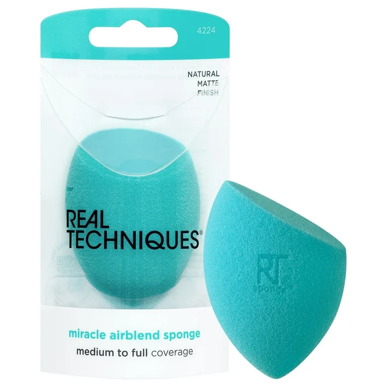 Real Techniques Airblend Sponge, Beauty Makeup Sponge, For Foundation, Blends and Mattifies, Blue... | Walmart (US)