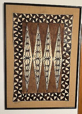 Large Framed Vintage Tapa Cloth Tiki Tribal Pacific Islands Oceanic Art  | eBay | eBay US