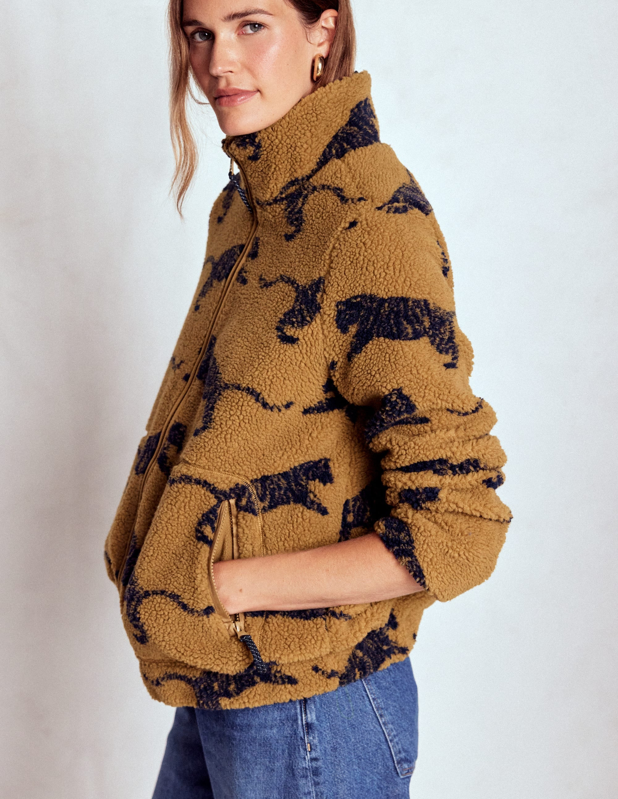 Westminster Borg Jacket-Hazelnut Brown, Leaping Tiger | Boden (US)