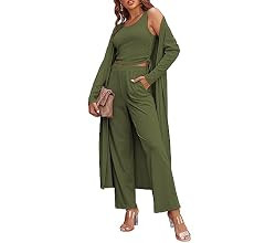 Ekouaer Women's 3 Piece Knit Lounge Set Sweatsuit | Amazon (US)
