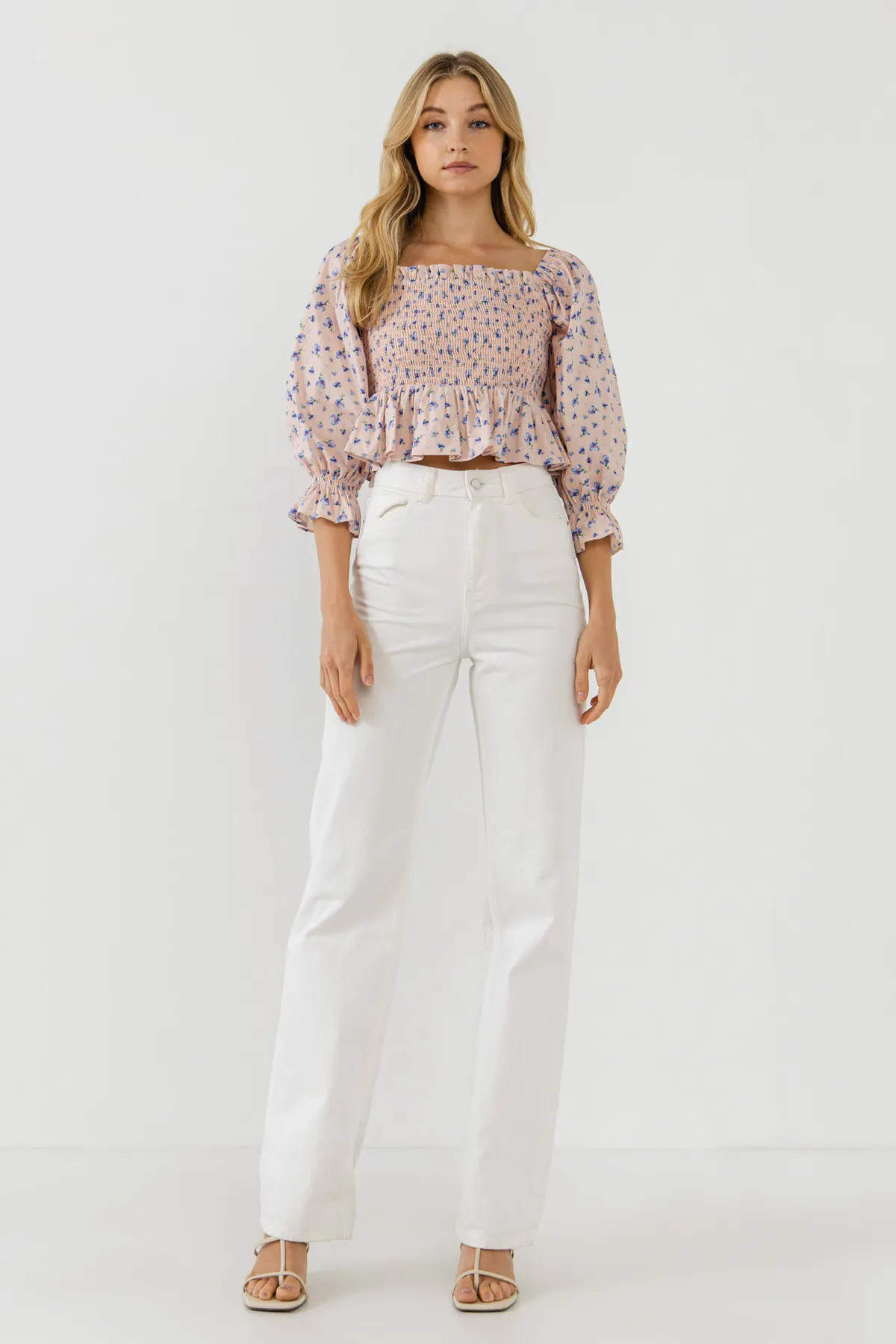 English Factory Floral Smocked Top | Verishop