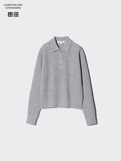 Wool Blend Polo JumperColour: 02 LIGHT GREYSize: Women SXXSXSSMLXLXXLFind my sizeGet help with
fi... | UNIQLO (UK)