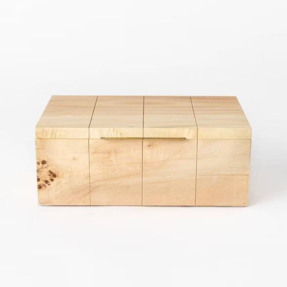 Decorative Burled Wooden Box Natural - Threshold™ designed with Studio McGee | Target